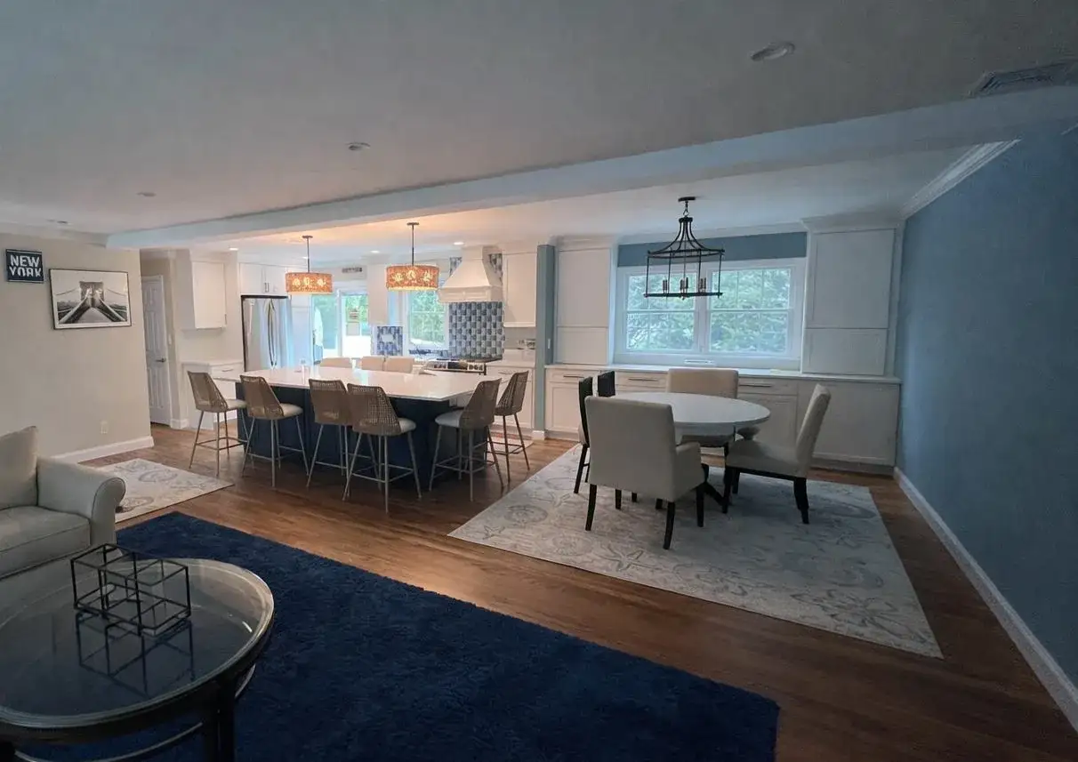 Open-concept kitchen and living remodel