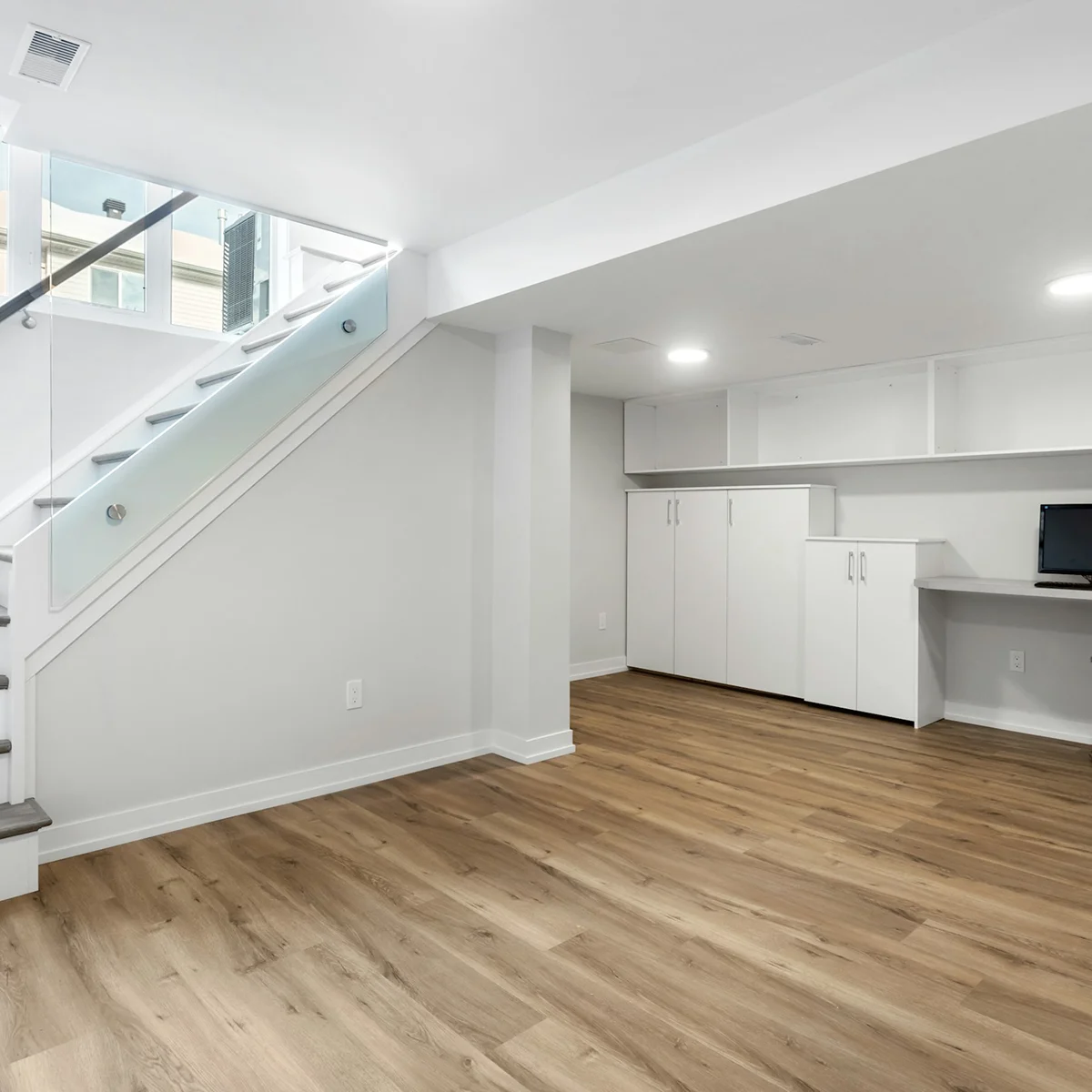 Remodeled basement room