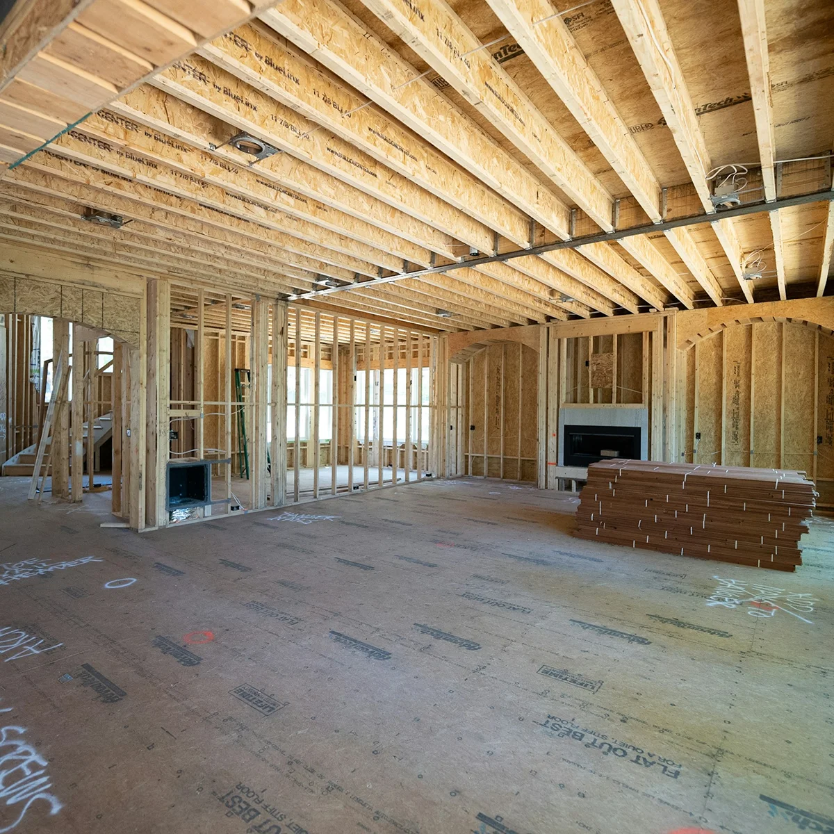 Framed residential structure