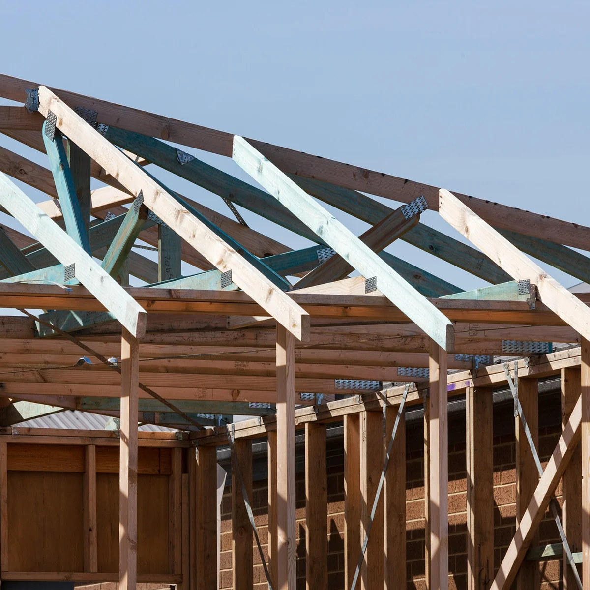Completed structural framing stage