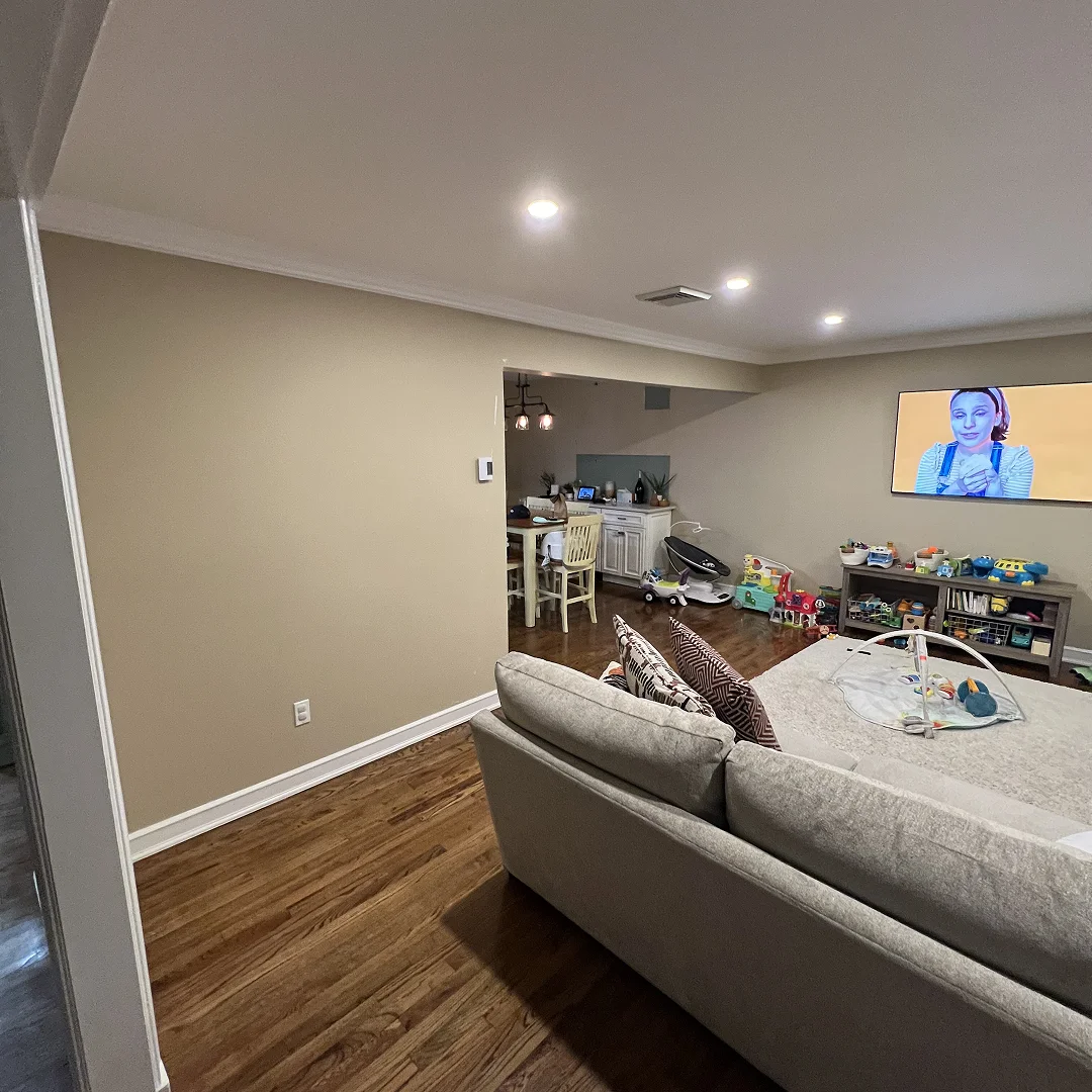 Finished basement living space