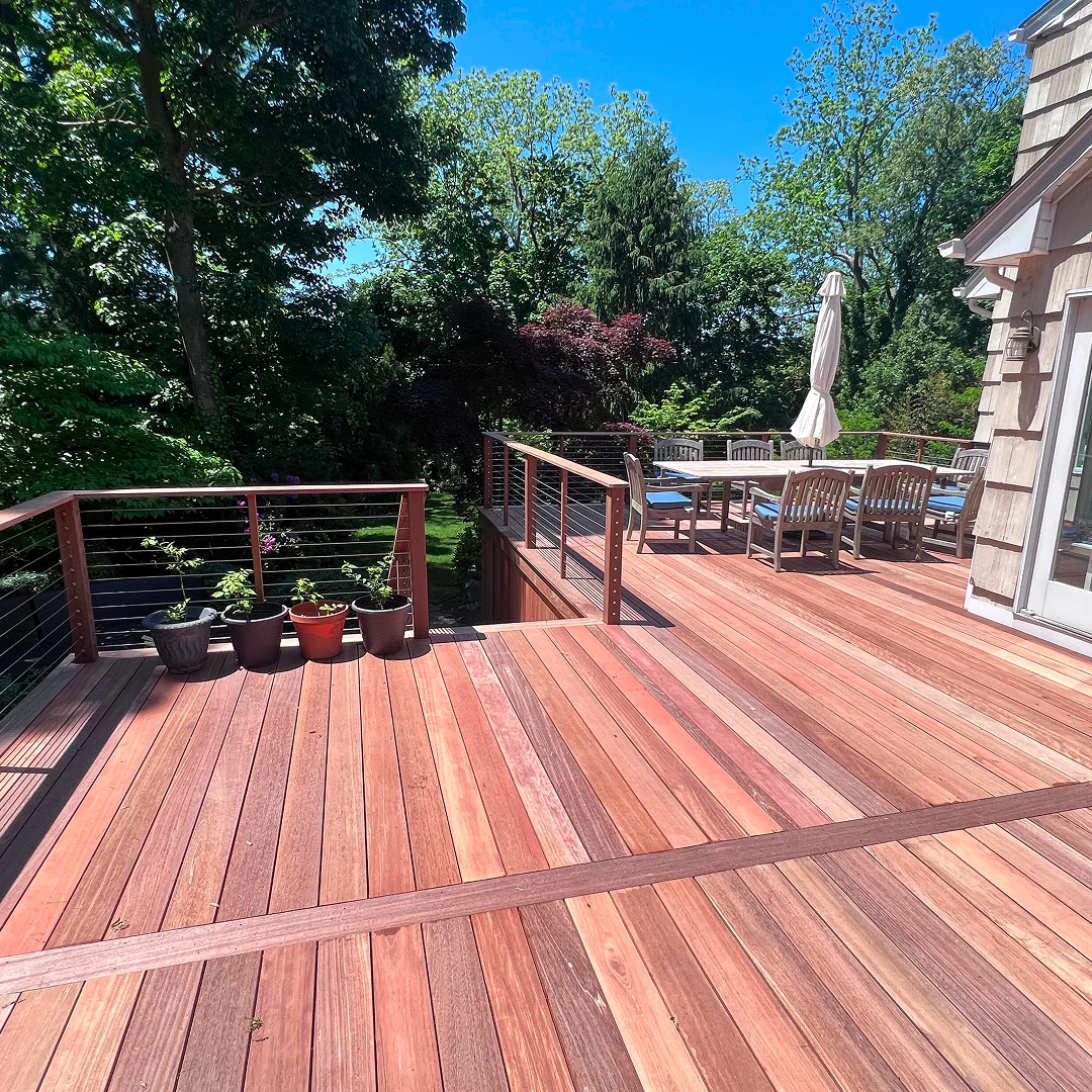 Finished hardwood deck