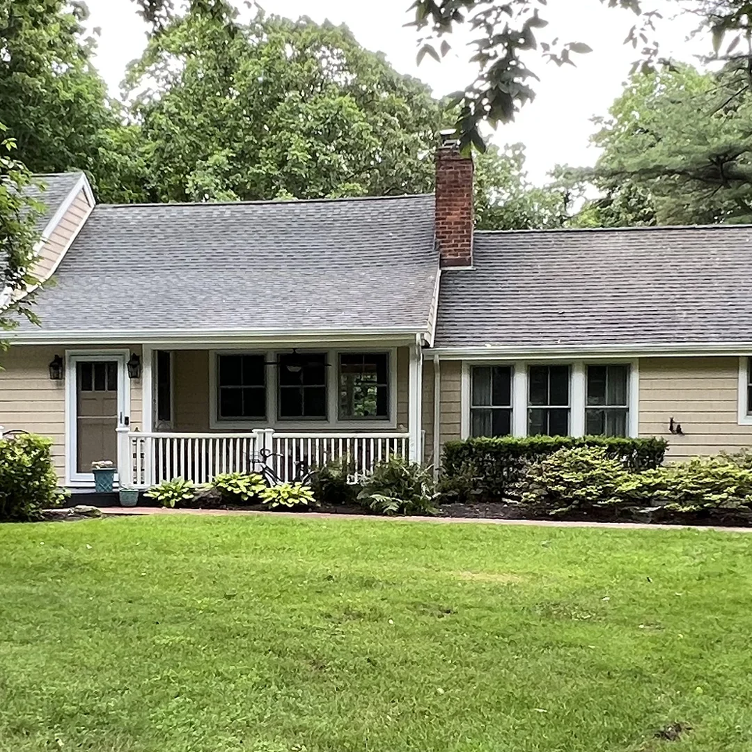 Completed residential roofing installation