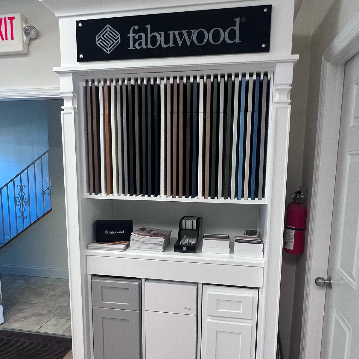 Fabuwood cabinet finish sample display