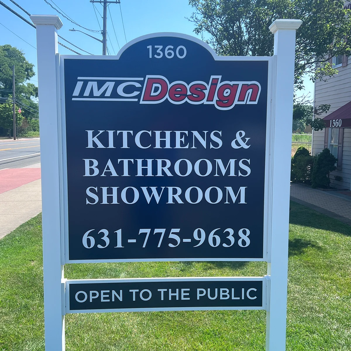 IMC Design showroom roadside sign