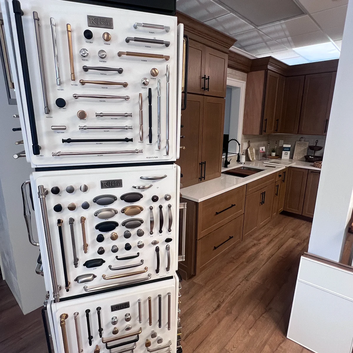 Top Knobs cabinet hardware display